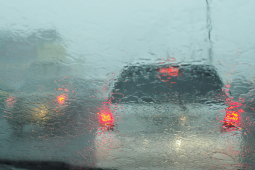 Car in the rain