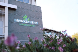HBRC building with flowers 