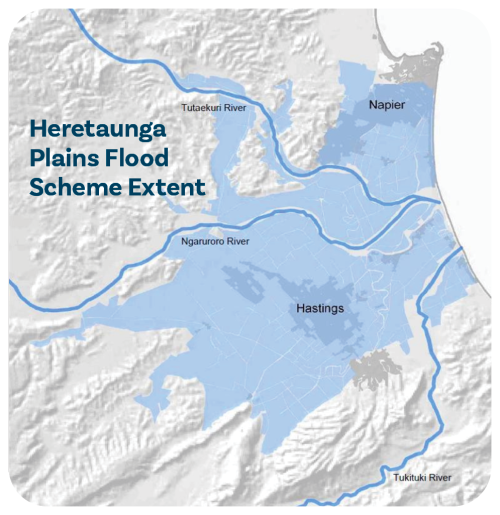 Heretaunga map showing flood scheme extent