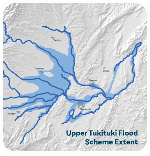 Upper Tukituki flood scheme extent map